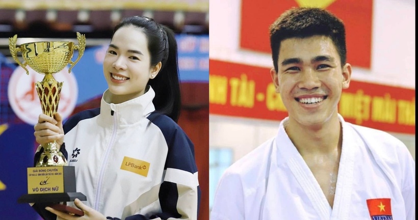 Tại lễ khai mạc SEA Games 33, Đoàn Thể thao Việt Nam đã trao vinh dự cầm cờ cho phụ công bóng chuyền Lê Thanh Thúy và võ sĩ karate Lê Minh Thuận.