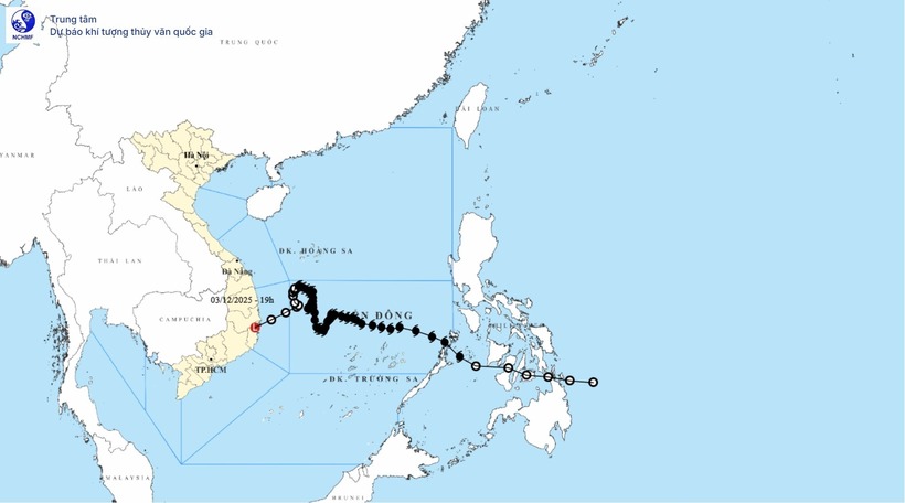 Bản đồ quỹ đạo bão số 15.