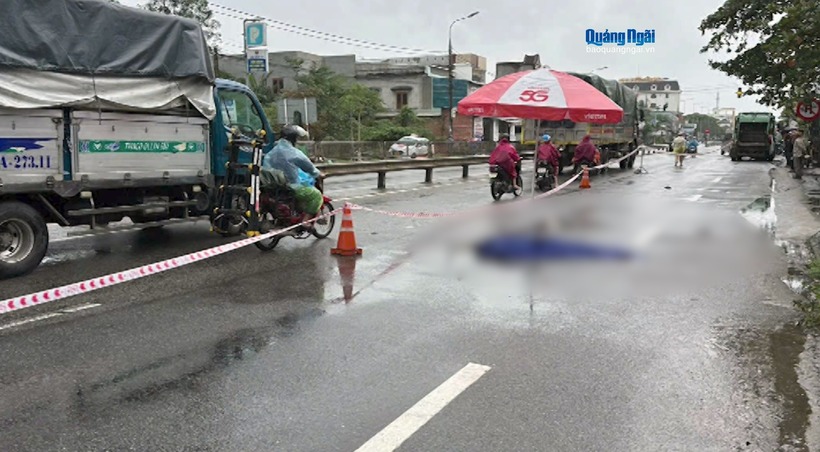 Hiện trường vụ tai nạn. Ảnh: Báo Quảng Ngãi.