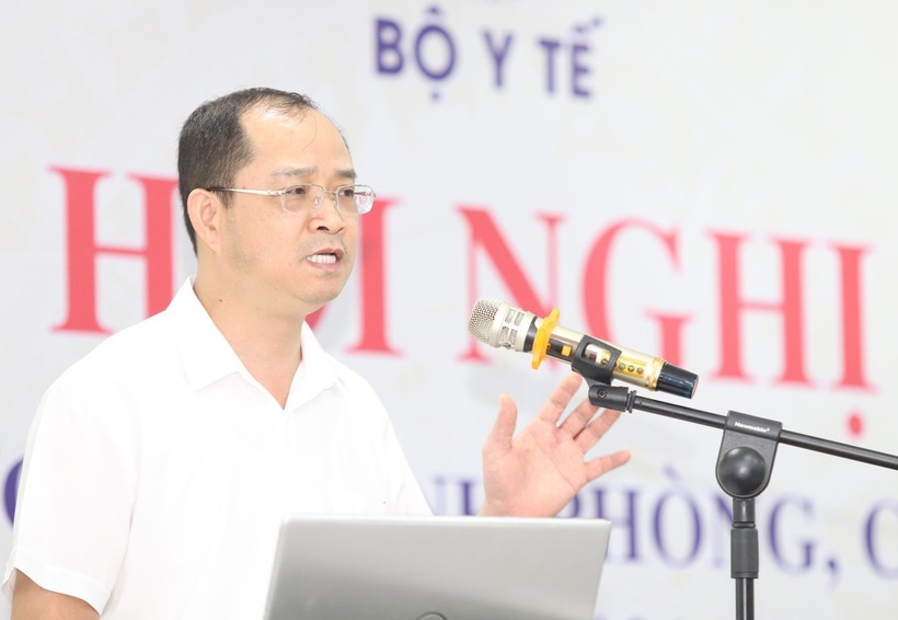 Thượng tá Vũ Ngọc Hương phát biểu tại Hội nghị. Ảnh: Tiền phong