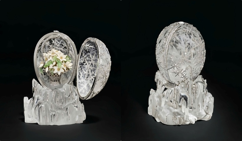 Quả trứng có thiết kế giống một khối băng phủ sương giá. Ảnh: Christie's.