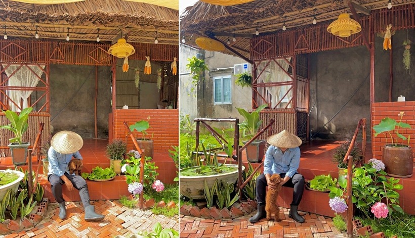 Những lúc mệt mỏi, Đạt ra vườn tìm không gian thư giãn. Ảnh: VietNamnet