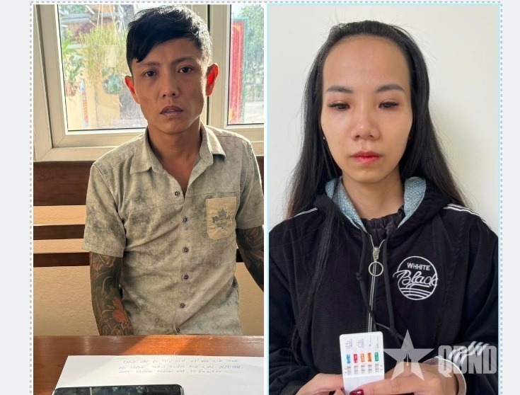 Đối tượng Trần Thiện Phúc và Nguyễn Thị Hằng. Ảnh: Quân đội Nhân dân