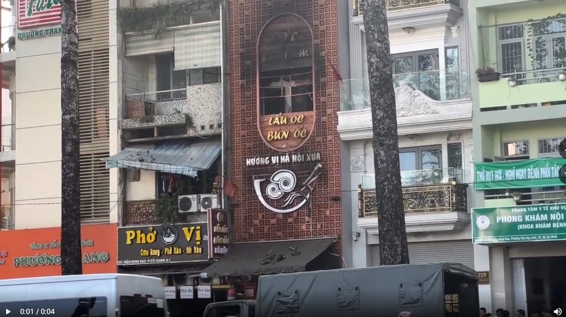 Quán ăn - nơi xảy ra vụ cháy cướp đi 4 sinh mạng hôm 5/12. (Ảnh: Tiền phong)