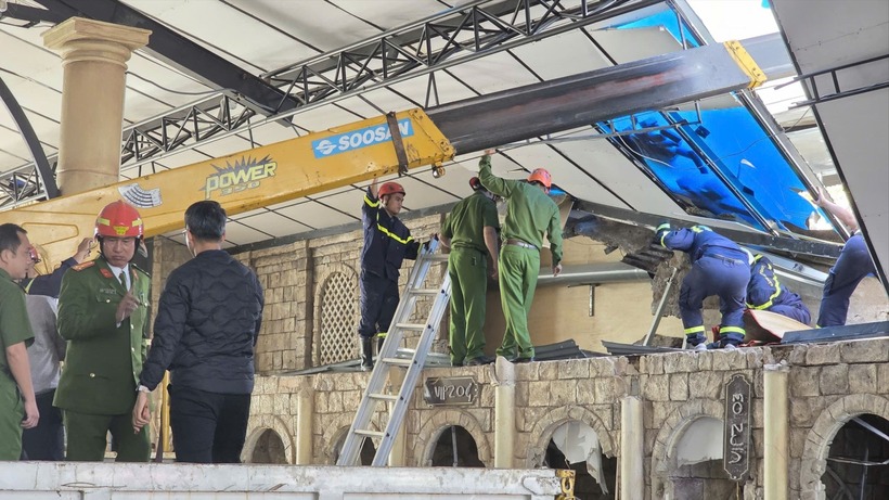 Sập dầm bê tông mái nhà hàng ở Lâm Đồng, nam công nhân bị đè tử vong - 2