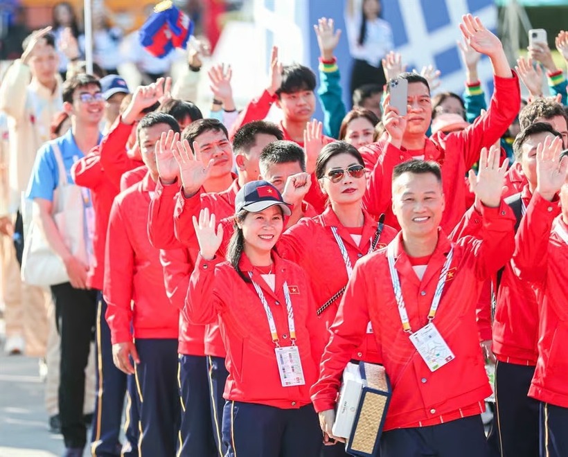 Đoàn Thể thao Việt Nam tham dự SEA Games 33. Ảnh: Báo Pháp luật.