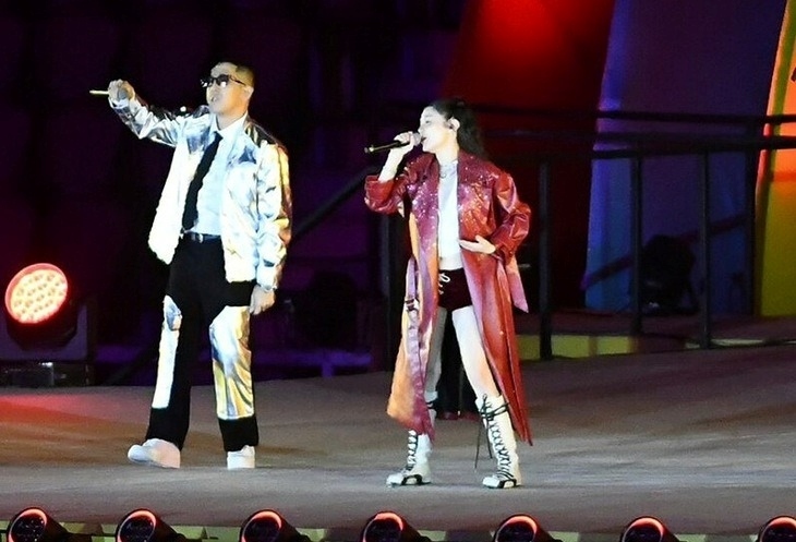 Violette Wautier trình diễn ở lễ khai mạc SEA Games 33. Ảnh: KHAOSOD