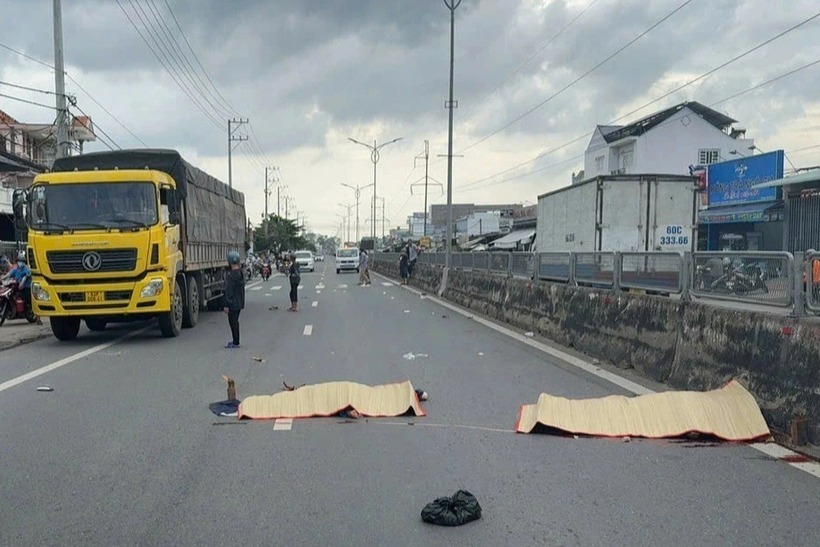 Hiện trường vụ tai nạn. Ảnh: Báo Dân trí.