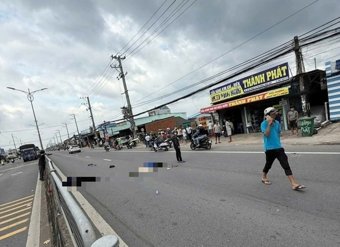 Hiện trường vụ tai nạn. Ảnh: Báo Người lao động.