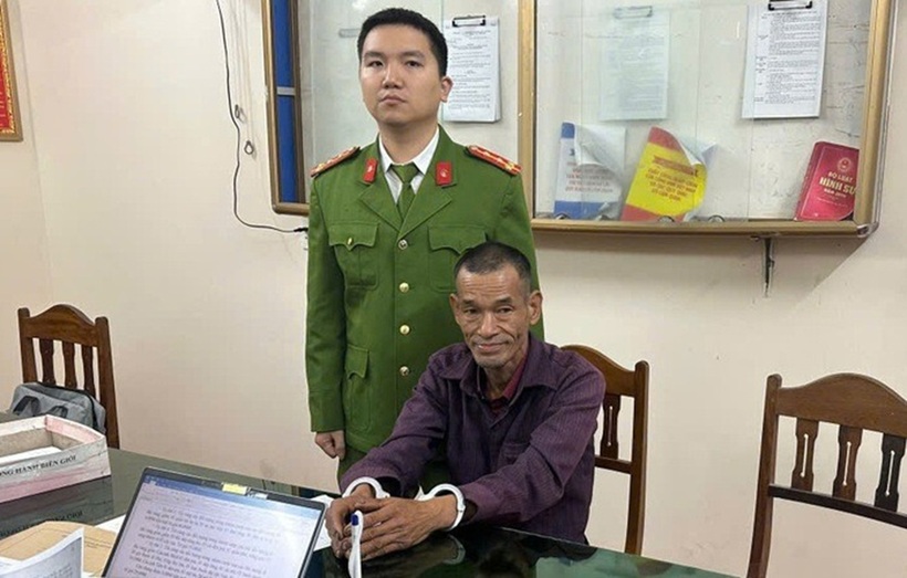 Đối tượng truy nã Đinh Nhiên tại Văn phòng Cơ quan Cảnh sát điều tra. Công an tỉnh Quảng Trị.