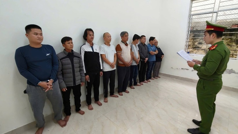 Các đối tượng bị bắt giữ. Ảnh: Báo Đà Nẵng