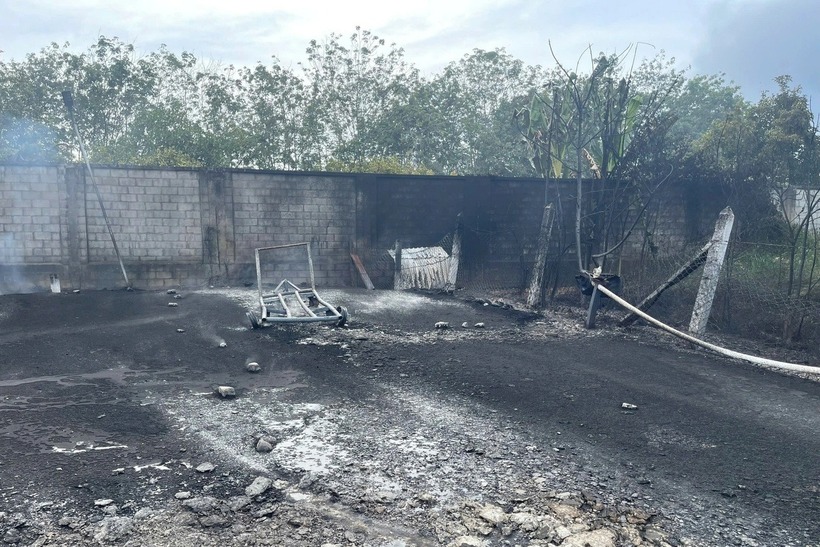 Khu vực bị cháy nằm ngoài nhà xưởng của công ty. (Ảnh: Dân trí)