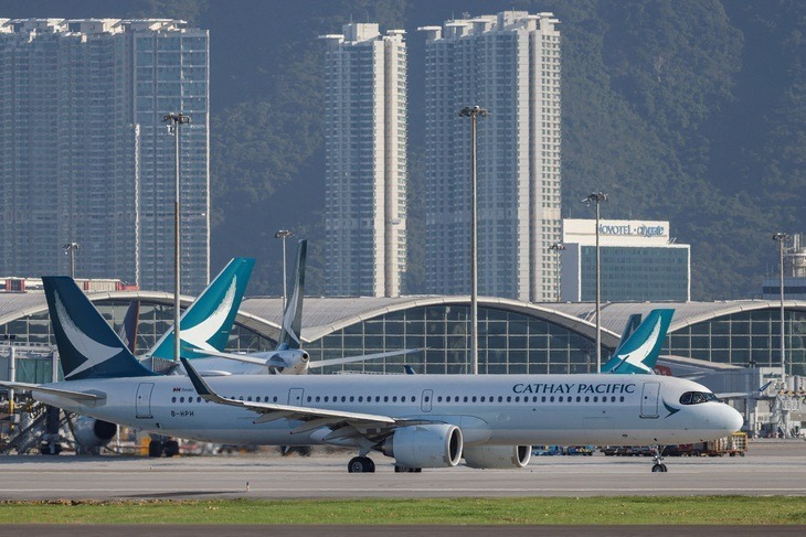Máy bay của Cathay Pacific. Ảnh: Reuters
