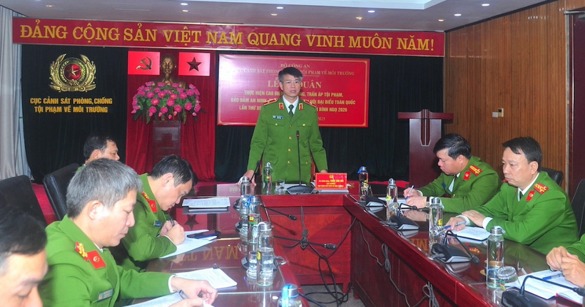 Thiếu tướng Thân Văn Hải phát biểu chỉ đạo tại buổi lễ. (Ảnh: CACC)