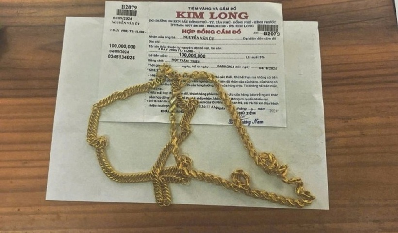 Vàng giả mà Bình dùng đi lừa đảo.