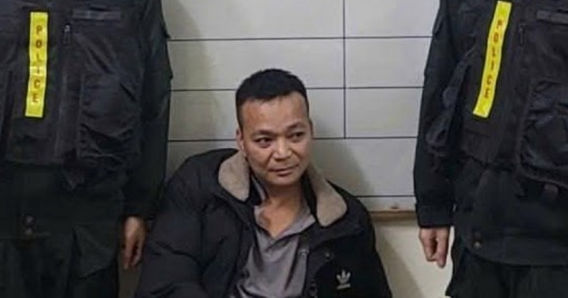 Đối tượng Phạm Trọng Huy tại cơ quan công an.