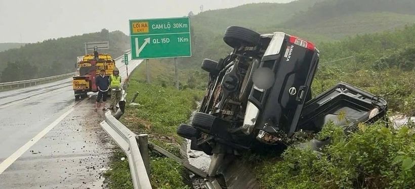 Hiện trường vụ tai nạn. Ảnh: Báo Quảng Trị.