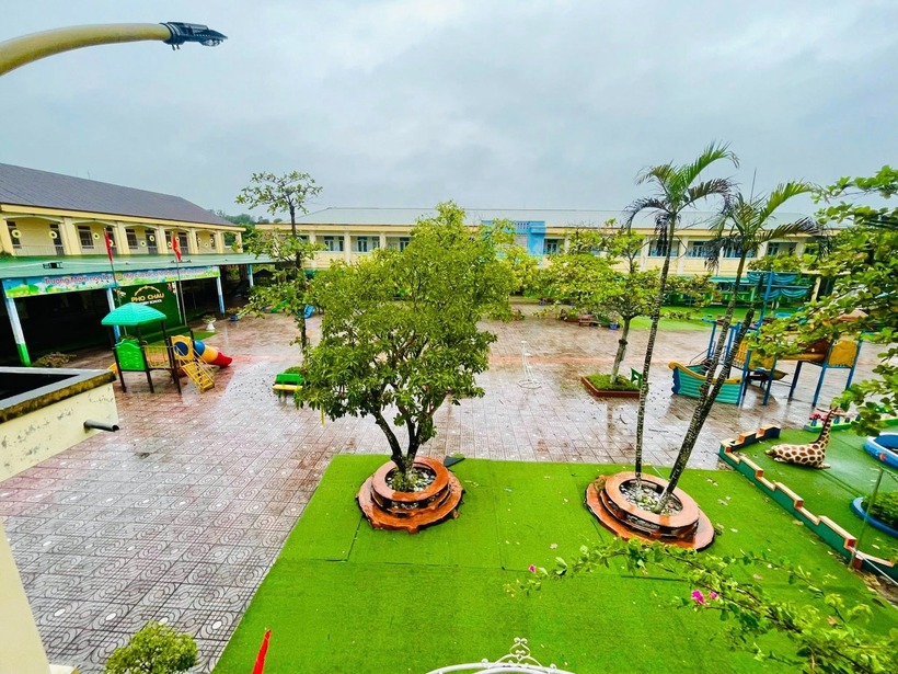 Trường mầm non thị trấn Phố Châu (xã Hương Sơn, tỉnh Hà Tĩnh). Ảnh: Người đưa tin.
