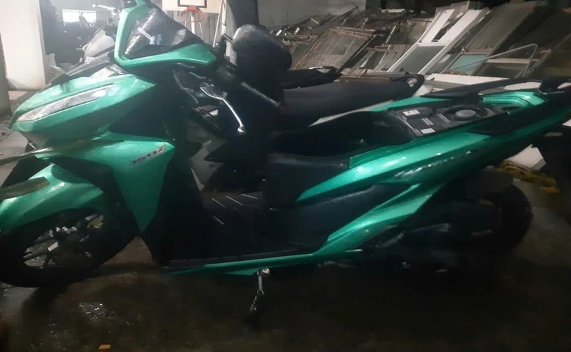 Chiếc xe máy tang vật trong vụ việc. (Ảnh: Cơ quan công an)