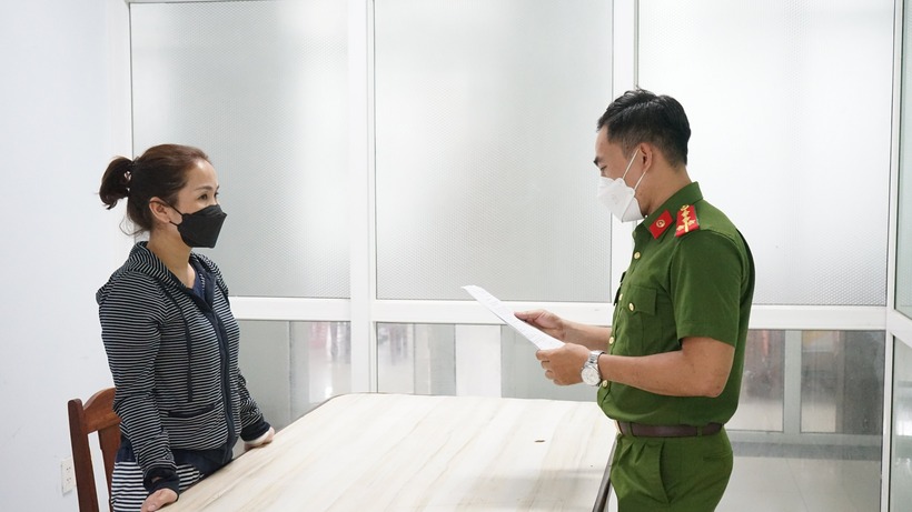 Mai Nữ Lan Ngọc thời điểm bị bắt giữ. (Ảnh: Thanh niên)