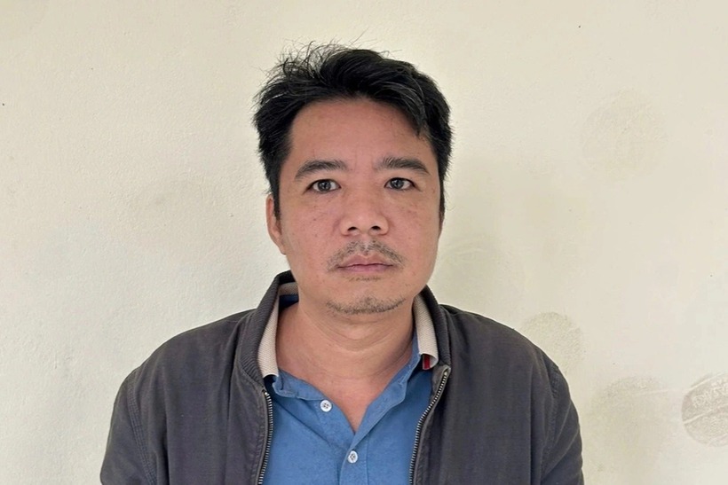 Đoàn Trung Thế tại cơ quan điều tra. (Ảnh: Dân trí)