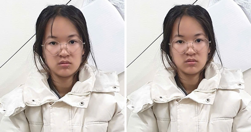 Nguyễn Thị Minh Phượng tại cơ quan công an.