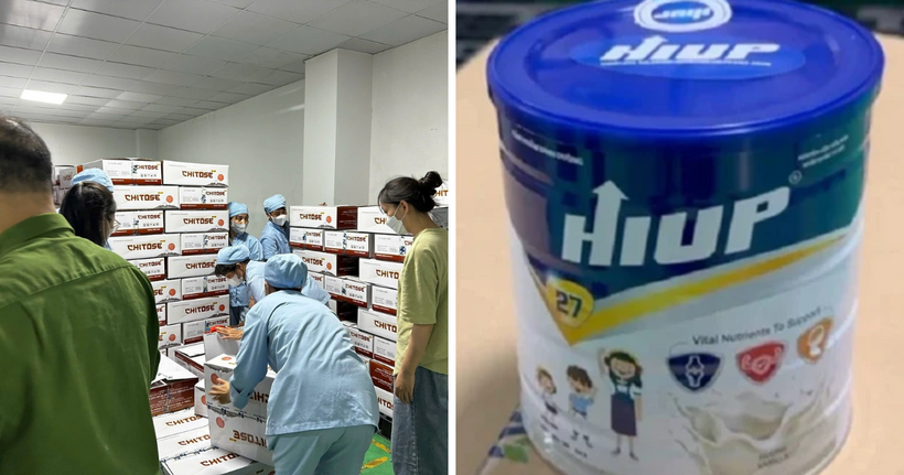 Lực lượng chức năng khám xét kho hàng của Công ty Z Holding.