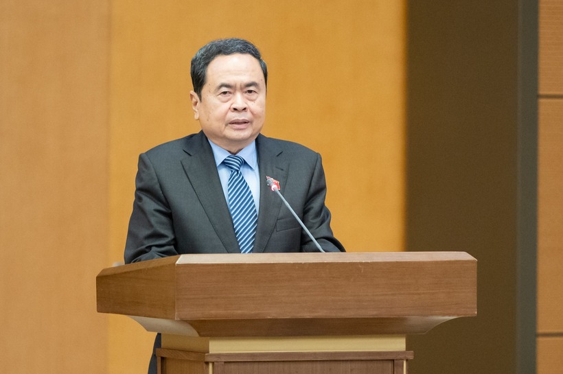 Chủ tịch Quốc hội Trần Thanh Mẫn phát biểu giao nhiệm vụ (Ảnh: Phạm Thắng).