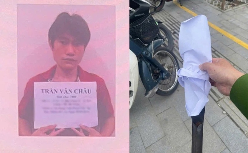 Bắt Trần Văn Châu - người cha dùng dao tấn công con gái. (Ảnh: Cơ quan công an)