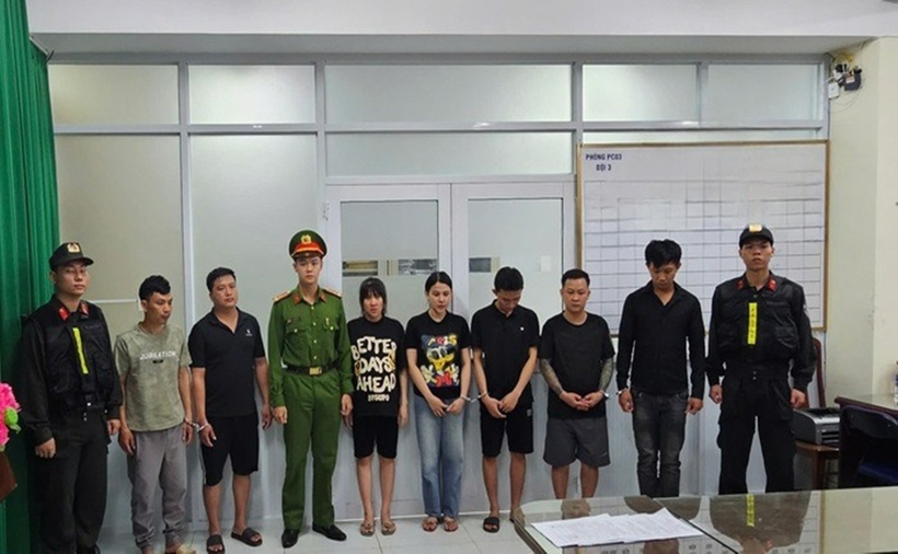 Các đối tượng trong đường dây mua bán thịt bò giả. (Ảnh: Cơ quan công an)