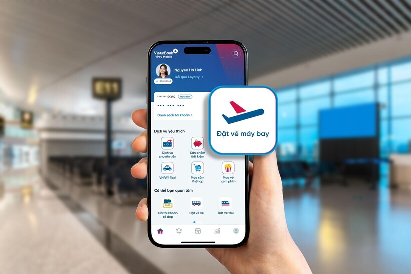 Tính năng đặt vé máy bay trên ứng dụng Ngân hàng số VietinBank iPay Mobile