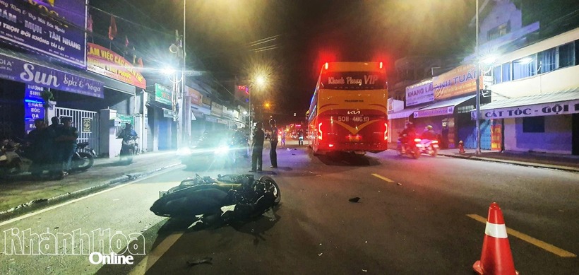 Hiện trường vụ tai nạn. Ảnh: Báo Khánh Hòa.