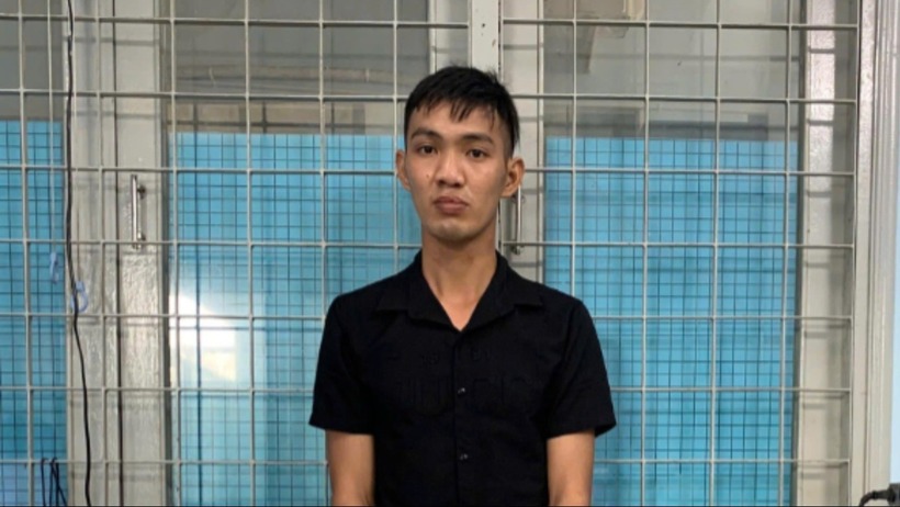 Lê Công Đức tại cơ quan công an. (Ảnh: Tiền phong)