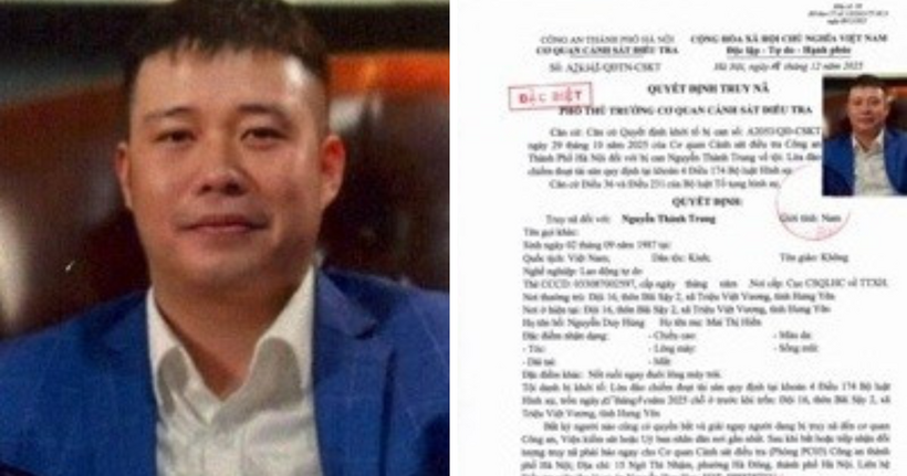 Quyết định truy nã đối tượng Nguyễn Thành Trung. (Ảnh: Nguyễn Kiên)