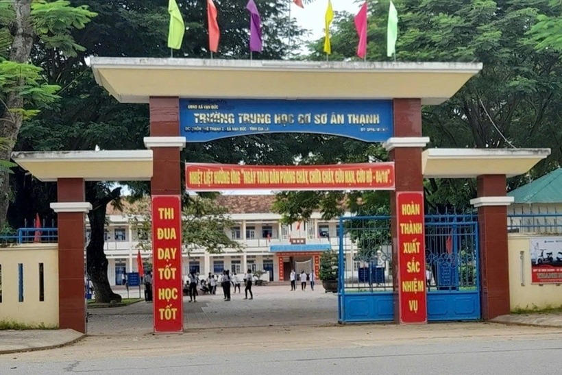 Trường THCS Ân Thạnh (xã Vạn Đức, tỉnh Gia Lai), nơi xảy ra sự việc. Ảnh: Dân trí