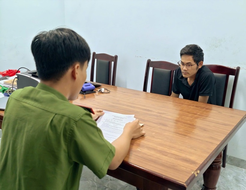 Thái Ngọc Quý tại cơ quan công an. Ảnh: Gia Lai