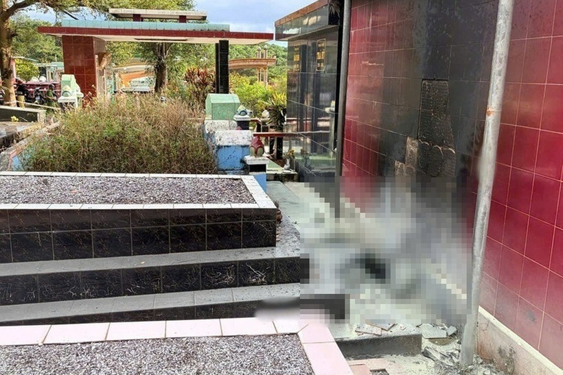 Hiện trường nơi phát hiện thi thể. Ảnh: Dân Trí