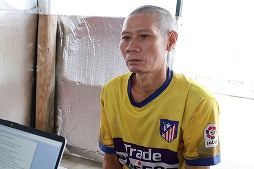 Nguyễn Văn Nhị tại cơ quan công an. Ảnh: Dân trí