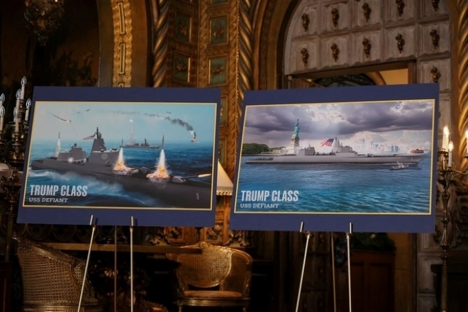 Đồ họa mô phỏng tàu USS Defiant được trưng bày ngày 22/12. Ảnh: Reuters