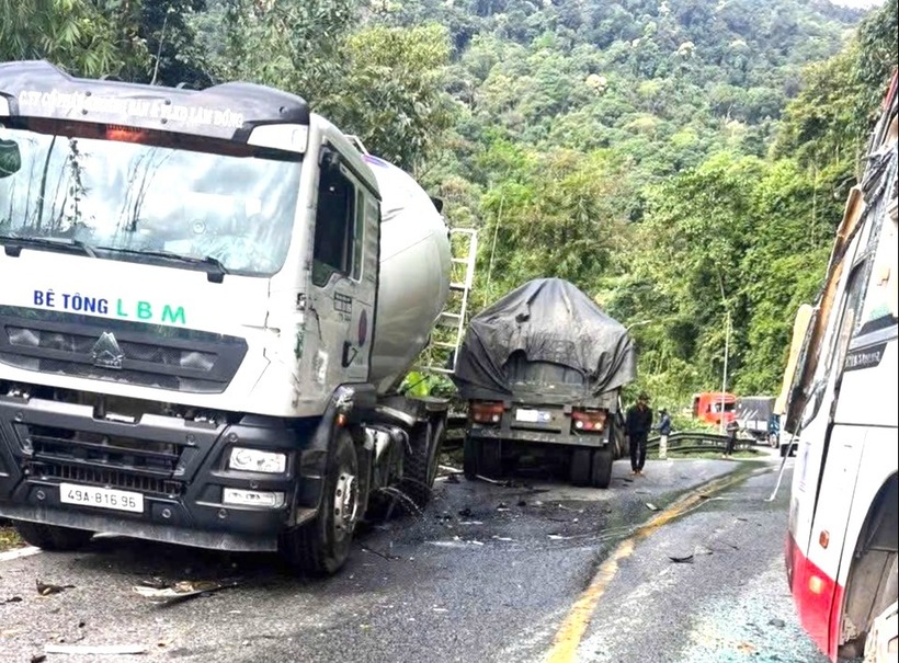 Hiện trường vụ tai nạn. Ảnh: Báo Xây dựng.