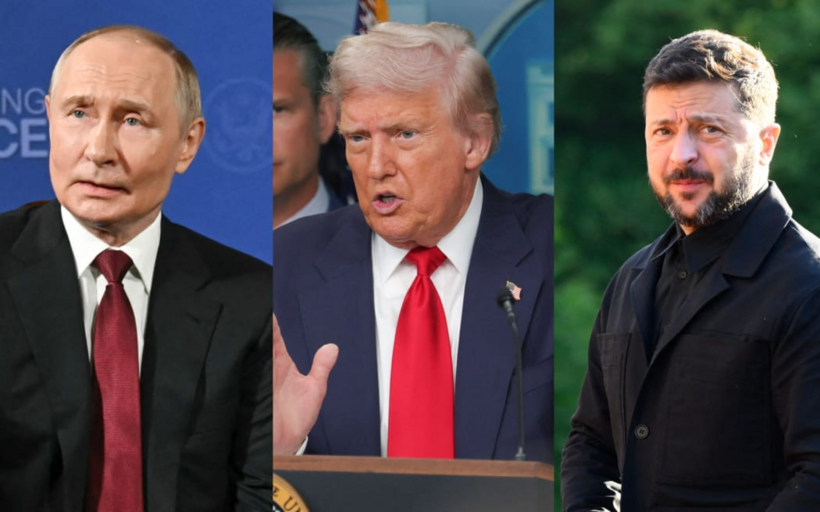 Tổng thống Nga Vladimir Putin, Tổng thống Mỹ Donald Trump và Tổng thống Ukraine Volodymyr Zelensky. Ảnh: Getty