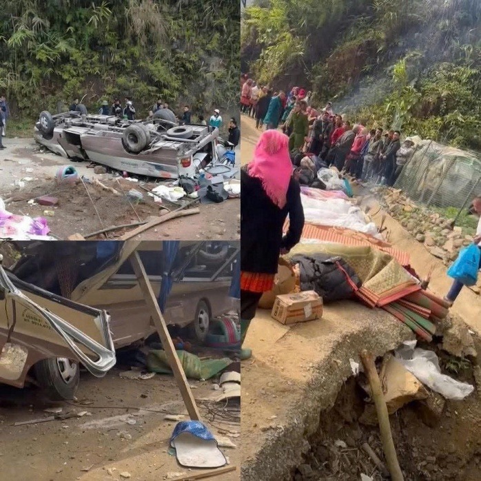 Hiện trường vụ tai nạn khiến 18 người thương vong. (Ảnh: Người lao động)