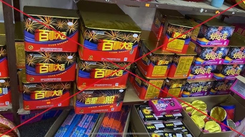 Công an tỉnh Hưng Yên khuyến nghị người dân không được sản xuất, buôn bán, tàng trữ, vận chuyển hoặc sử dụng các loại pháo nổ, pháo hoa nổ trái phép và các loại pháo không rõ nguồn gốc, xuất xứ. Ảnh minh hoạ