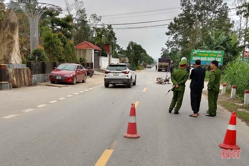 Hiện trường vụ tai nạn. Ảnh: Báo Hà Tĩnh.