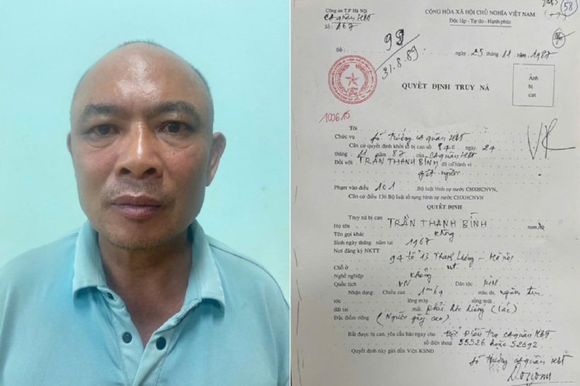 Trần Thanh Bình và lệnh truy nã của Công an quận Hai Bà Trưng (cũ), Hà Nội. Ảnh: An ninh Thủ đô