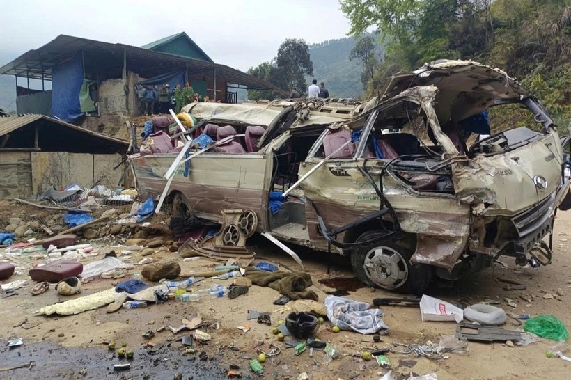 Hiện trường vụ tai nạn. Ảnh: Dân Trí.