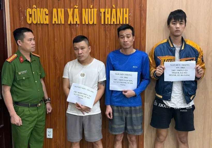 Các đối tượng bị tạm giữ. Ảnh: Công an Đà Nẵng