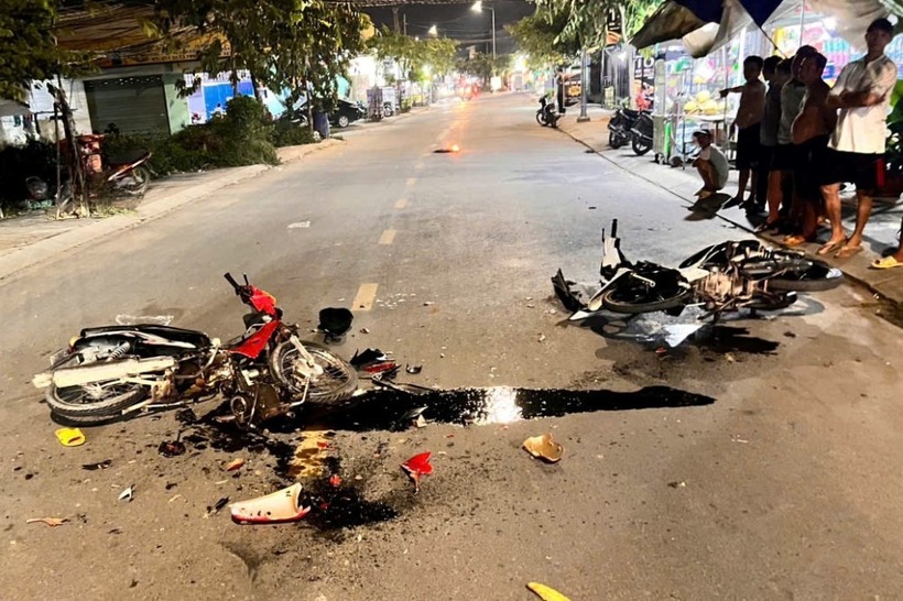 Hiện trường vụ tai nạn. Ảnh: Báo Long An.