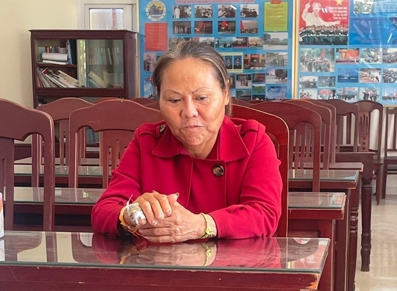 Đối tượng Nguyễn Thị Bé tại cơ quan Công an. (Ảnh: Công an tỉnh Quảng Trị)