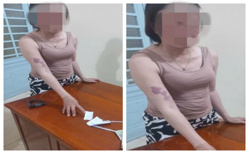 Đối tượng V.T.N và tang vật. (Ảnh: Công an tỉnh An Giang)